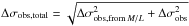 Mathematical equation: \hbox{$\Delta \sigma_{\rm obs,total} = \sqrt{\Delta \sigma_{{\rm obs,from}\, M/L}^2+\Delta \sigma_{\rm obs}^2}$}