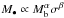 Mathematical equation: \hbox{$M_{\bullet }\propto M_{\rm b}^{\alpha }\sigma ^{\beta }$}