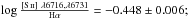 Mathematical equation: \hbox{$\log \frac{[\ion{S}{ii}]\ \lambda6716, \lambda6731}{\mathrm{H}\alpha}=-0.448\pm0.006;$}