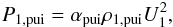 Mathematical equation: \begin{eqnarray} % P_{1,{\rm pui}} = \alpha_{\rm pui} \rho_{1,{\rm pui}} U_1^2, \end{eqnarray}