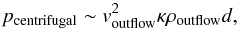 \appendix \setcounter{section}{1} \begin{equation} p_{\rm centrifugal}\sim v_{\rm outflow}^2 \kappa \rho_{\rm outflow} d, \end{equation}