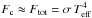 \hbox{$ F_{\rm c} \approx F_{\rm tot} = \sigma \, T_{\rm eff}^4 $}