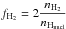 Mathematical equation: \hbox{$f_{\rm H_{2}}=2 \dfrac{n_{\rm H_{2}}}{n_{\rm H_{nucl}}}$}
