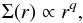 \begin{equation} \Sigma(r) \propto r^q, \end{equation}