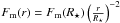 \hbox{$F_\text{m}(r) = F_\text{m}(R_\star)\left(\frac{r}{R_\star}\right)^{-2}$}