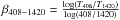 \hbox{$\beta_{408{-}1420} = \frac{\log({T_{408}}/{T_{1420}})} {\log({408}/{1420})}$}
