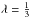 \hbox{$\lambda=\frac{1}{3}$}