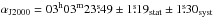 Mathematical equation: \hbox{$\alpha_\mathrm{J2000}=03^\mathrm{h} 03^\mathrm{m} 23\fs49 \pm 1\fs19_\mathrm{stat} \pm 1\fs30_\mathrm{syst}$}