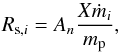 \begin{equation} R_{\trm{s},i} = A_n\frac{X\dot{m}_i}{m_\trm{p}}, \label{eq:rsi} \end{equation}