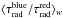 \hbox{$\langle \tau_{\rm {rad}}^{\rm blue}/\tau_{\rm {rad}}^{\rm red}\rangle_w$}