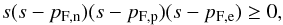 \begin{equation} \label{triangle1} s(s-p_{{\rm F,n}})(s- p_{\rm F,p})(s-p_{\rm F,e})\geq 0 , \end{equation}