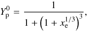 \begin{equation} Y_{\rm p}^{0} = \frac{1}{1+ \left(1+x_{\rm e} ^{1/3}\right)^{3}} , \label{eq:urca} \end{equation}