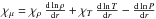 \hbox{$\chi_\mu= \chi_\rho \, {{{\rm d} \ln{\rho}}\over {{\rm d} r}} + \chi_T \, {{{\rm d} \ln{T} }\over {{\rm d} r }}-{{{\rm d}\ln{P}}\over {{\rm d} r}}$}