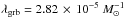 \hbox{$\lambda_{\rm grb}=2.82\,\times\, 10^{-5}~M_{\odot}^{-1}$}