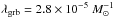 \hbox{$\lambda_{\rm grb}=2.8\times 10^{-5}~M_{\odot}^{-1}$}