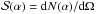 \hbox{$\mathcal{S}(\alpha) = \mathrm{d} N (\alpha) / \mathrm{d} \Omega$}