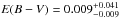 \hbox{$E(B-V) = 0.009_{-0.009}^{+0.041}$}