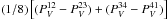 \hbox{$(1/8)\left[(\pv^{12}-\pv^{23}) + (\pv^{34}-\pv^{41}) \right]$}