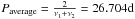 Mathematical equation: \hbox{$P_{\rm average} = \frac{2}{\nu_1 + \nu_2} = 26.704{\rm d}$}