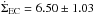 Mathematical equation: \hbox{$\dot{\Sigma}_{\rm EC} = 6.50 \pm 1.03$}