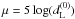 \hbox{$\mu=5\log(d_{\rm L}^{(0)})$}