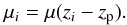 \begin{equation} \label{mu_per} \mu_i=\mu(z_i-z_{\mathrm{p}}). \end{equation}