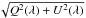 \hbox{$\sqrt{Q^2(\lambda)+U^2(\lambda)}$}
