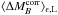 \hbox{$\langle\Delta M_B^{\rm corr}\rangle_{\rm \epsilon,L}$}