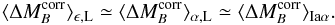\appendix \setcounter{section}{1} \begin{equation} \label{eq:obs2} \langle\Delta M_B^{\rm corr}\rangle_{\rm \epsilon,L} \simeq \langle\Delta M_B^{\rm corr}\rangle_{\rm \alpha,L} \simeq \langle\Delta M_B^{\rm corr}\rangle_{{\rm Ia}\alpha}. \end{equation}