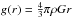 \hbox{$g(r) = \frac{4}{3} \pi \rho G r$}