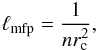 \begin{eqnarray} \ell_\mathrm{mfp} = \frac{1}{n r_\mathrm{c}^2}, \label{mfp} \end{eqnarray}