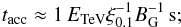 \begin{eqnarray} t_{\rm acc}\approx 1\,E_{\rm TeV}\xi_{0.1}^{-1}B_{\rm G}^{-1}\,{\rm s}; \end{eqnarray}