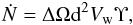 \begin{eqnarray} \dot{N}=\Delta \Omega {\rm d}^2 V_{\rm w} \Upsilon, \end{eqnarray}
