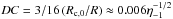 \hbox{$DC=3/16\,(R_{\rm c,0}/R)\approx 0.006\eta_{-1}^{-1/2}$}