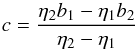 \appendix \setcounter{section}{1} \begin{equation} c = \frac{\eta_2 b_1 - \eta_1 b_2}{\eta_2 - \eta_1} \end{equation}