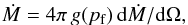 \appendix \setcounter{section}{1} \begin{eqnarray} \dot{M} = 4 \pi \, g(p_{\mathrm{f}}) \, {\rm d}\dot{M}/{\rm d}\Omega, \label{eq:mdot3} \end{eqnarray}