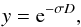 \begin{equation} y = {\rm e}^{-\sigma D}, \end{equation}
