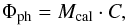 \appendix \setcounter{section}{1} \begin{equation} \Phi_{\rm ph}=M_{\rm cal} \cdot C, \label{eq1} \end{equation}
