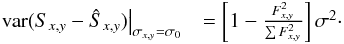\appendix \setcounter{section}{1} \begin{eqnarray} \left.\mathrm{var}(S_{x,y}-\hat{S}_{x,y})\right|_{\sigma_{x,y}=\sigma_{0}} & =\left[1-\frac{F_{x,y}^{2}}{\sum F_{x,y}^{2}}\right]\sigma^{2}\cdot\label{eq:res_var_readout} \end{eqnarray}