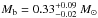 \hbox{$M_{\rm b}=0.33^{+0.09}_{-0.02}~\Msun$}