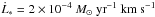 \hbox{$\dot{L}_{\ast} = 2 \times 10^{-4}~M_{\odot}~\mathrm{yr}^{-1}~\mathrm{km~s}^{-1}$}