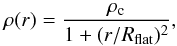 \appendix \setcounter{section}{2} \begin{equation} \rho(r)= \frac{\rho_{\rm c}} {1+(r/R_{\rm flat})^2} , \label{eq:sphere} \end{equation}