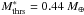 \hbox{$M_{\rm{thrs}}^{\ast}=0.44~M_{\oplus}$}