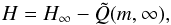 \appendix \setcounter{section}{1} \begin{equation} H = H_{\infty} - \tilde{Q}(m,\infty) \label{RMT-05-2}, \end{equation}