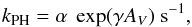 \appendix \setcounter{section}{1} \begin{equation} k_{\rm PH}=\alpha \ \exp(\- \gamma A_V) \ \rm s^{-1}, \end{equation}