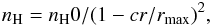 \appendix \setcounter{section}{1} \begin{eqnarray*} n_{\rm H}= n_{\rm H}0/{(1- c r/r_{\rm max})}^2, \end{eqnarray*}