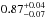 \hbox{$0.87^{+0.04}_{-0.07}$}