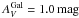\hbox{$A^{\rm Gal}_{V}=1.0\,\rm mag$}