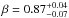 \hbox{$\beta=0.87^{+0.04}_{-0.07}$}