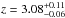 \hbox{$z=3.08^{+0.11}_{-0.06}$}